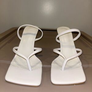 White Strappy Heeled Sandals